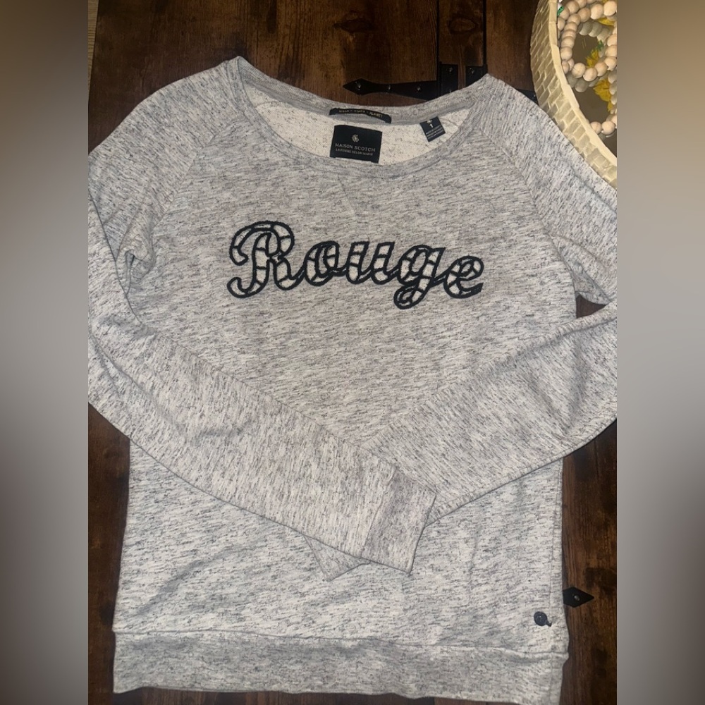 Scotch & Soda Heather Gray Sweatshirt with Black Details